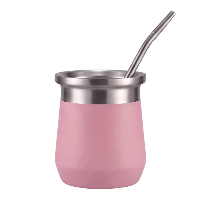 Mate Termico Acero Inoxidable 280 Ml Con Bombilla
