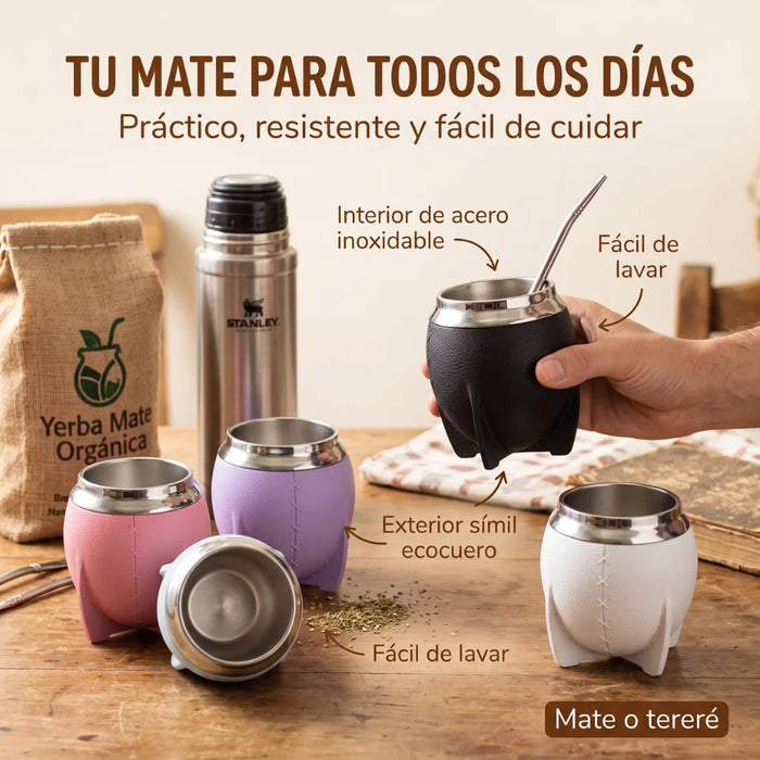 Mate Torpedo Termico Acero Inoxidable 280 Ml Con Bombilla