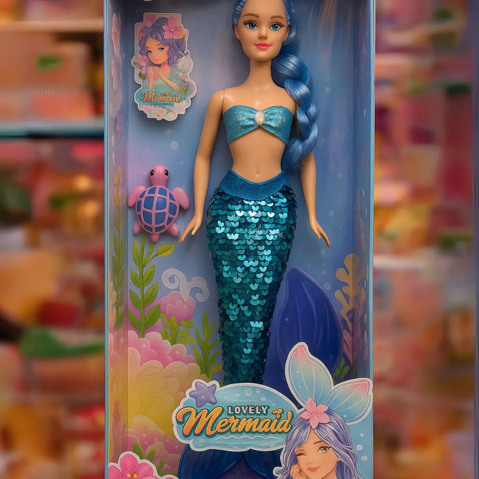 Muñeca Sirena Lovely Con Vestido De Lentejuelas Juguete