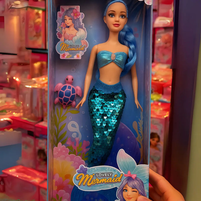 Muñeca Sirena Lovely Con Vestido De Lentejuelas Juguete