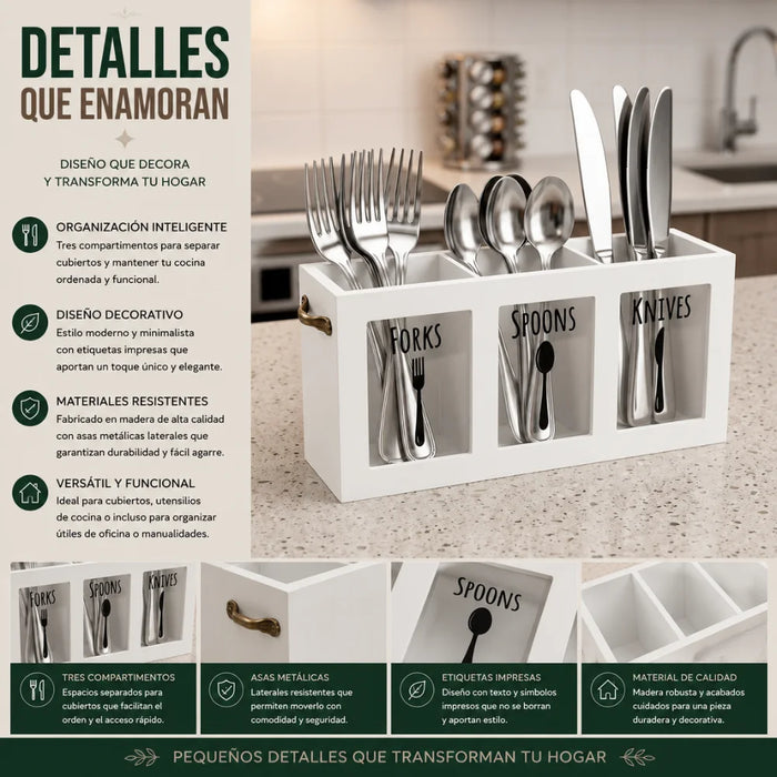 Organizador De Servicios Porta Servicios Cubiertos De Cocina