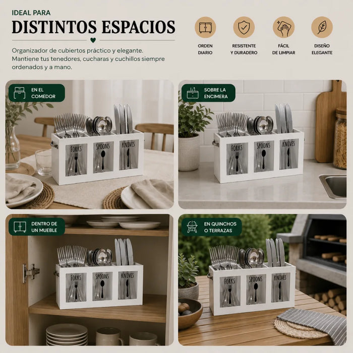 Organizador De Servicios Porta Servicios Cubiertos De Cocina