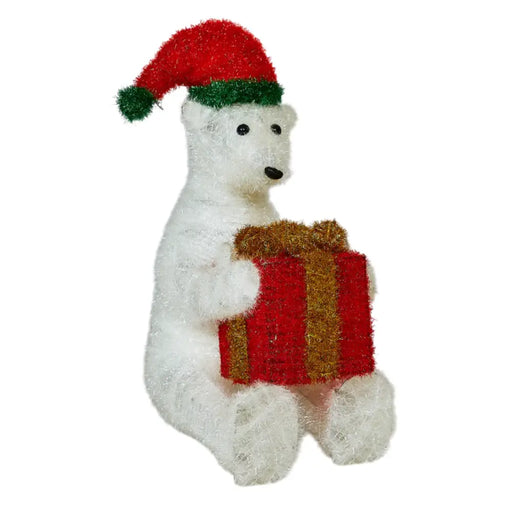 Oso Polar Navideño De Navidad 80 CM Luz Led Calida - Fliperex