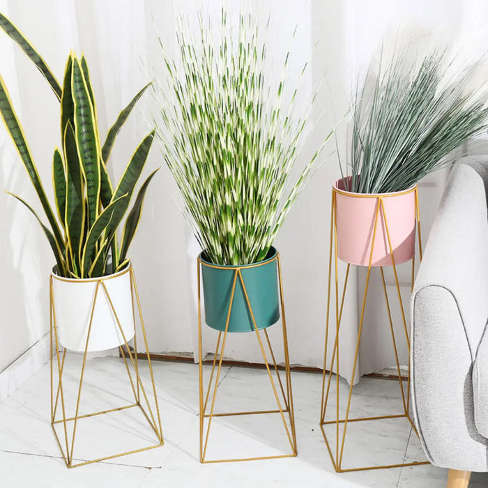 Pedestal Porta Macetero Deco Verde Agua Tamaño Grande