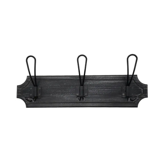 Perchero 3 Ganchos Doble Colgadores De Madera Ropa Negro - Fliperex