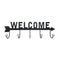 Perchero De Pared 5 Ganchos Metalico Negro Diseño Welcome
