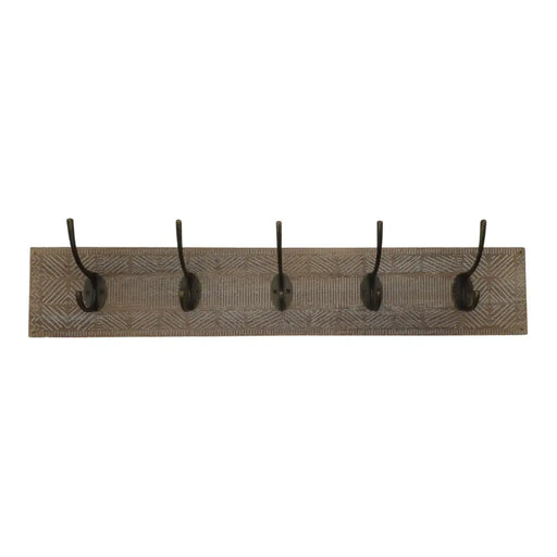 Perchero De Pared Colgador Vintage 5 Ganchos Dobles Café - Fliperex