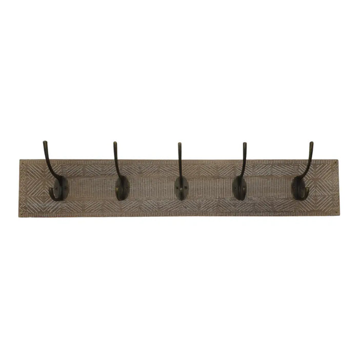 Perchero De Pared Colgador Vintage 5 Ganchos Dobles Café - Fliperex