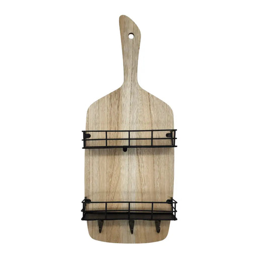 Perchero De Pared Madera Con 3 Perchas 2 Repisas Para Cocina - Fliperex