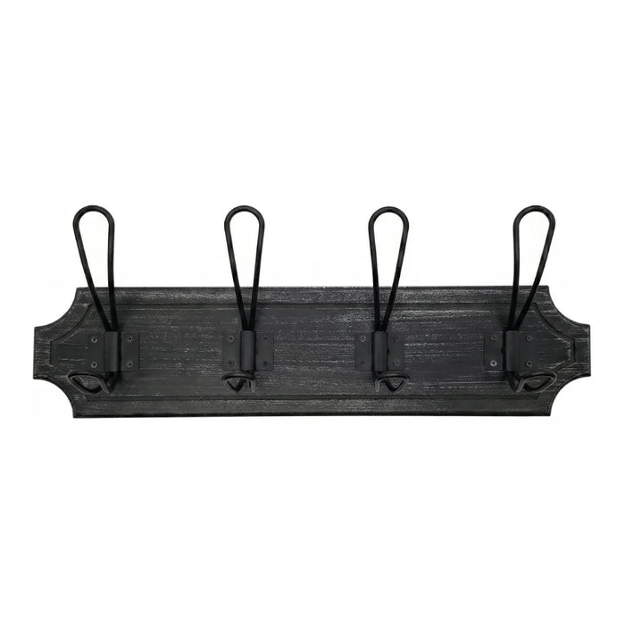 Perchero De Pared Colgador Vintage 4 Ganchos Dobles Negro