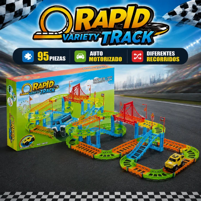 Pista De Autos Con Rieles Para Armar Juego Infantil Completo