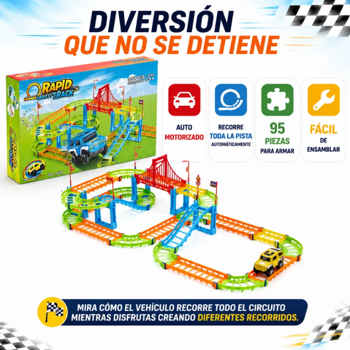 Pista De Autos Con Rieles Para Armar Juego Infantil Completo