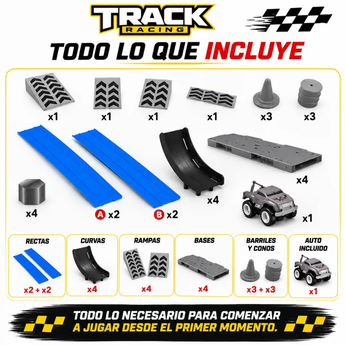 Pista De Autos Loop Con Auto Y Accesorios Infantil
