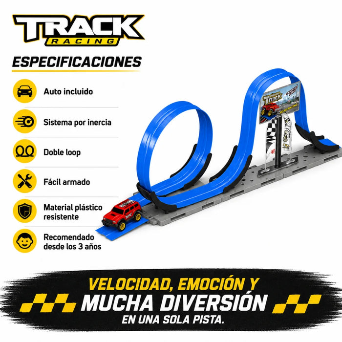 Pista De Autos Loop Con Auto Y Accesorios Infantil