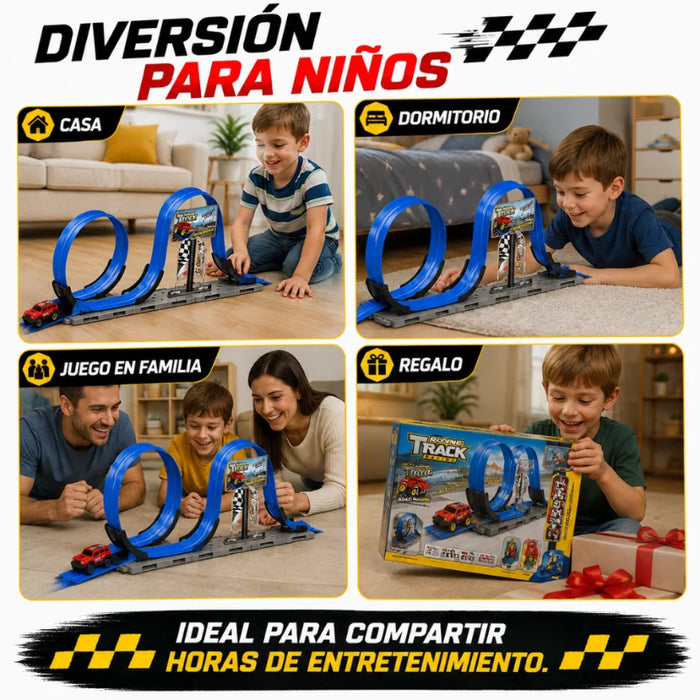Pista De Autos Loop Con Auto Y Accesorios Infantil