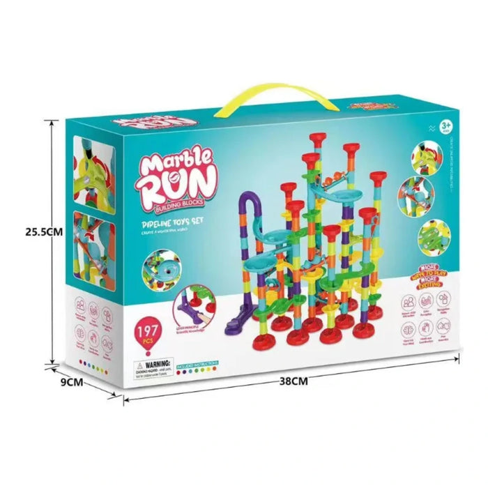 Pista De Bolitas 197 Piezas Bloques De Construccion Tobogan