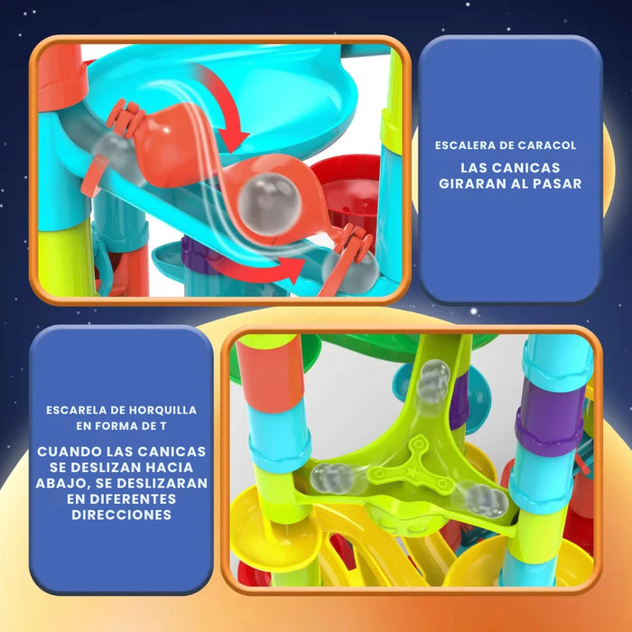 Pista De Bolitas 197 Piezas Bloques De Construccion Tobogan