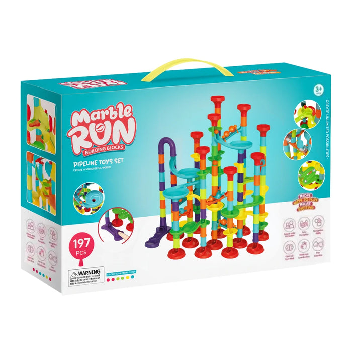 Pista De Bolitas 197 Piezas Bloques De Construccion Tobogan