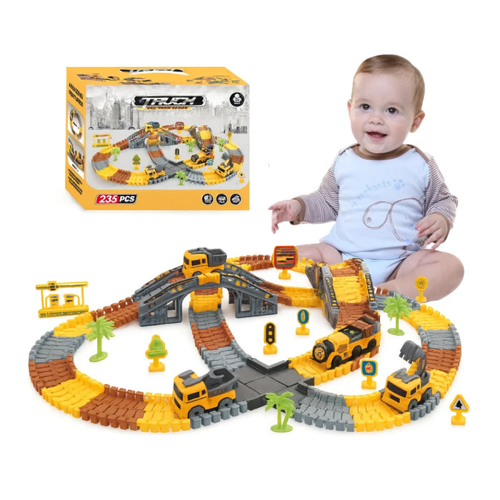 Pista de Carreras Juguete Camion de Construccion 235 Piezas