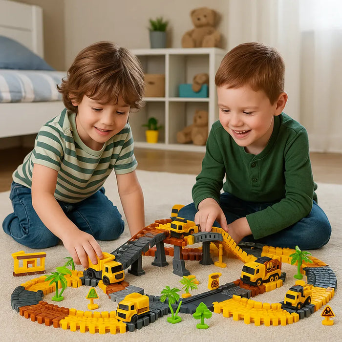 Pista de Carreras Juguete Camion de Construccion 235 Piezas