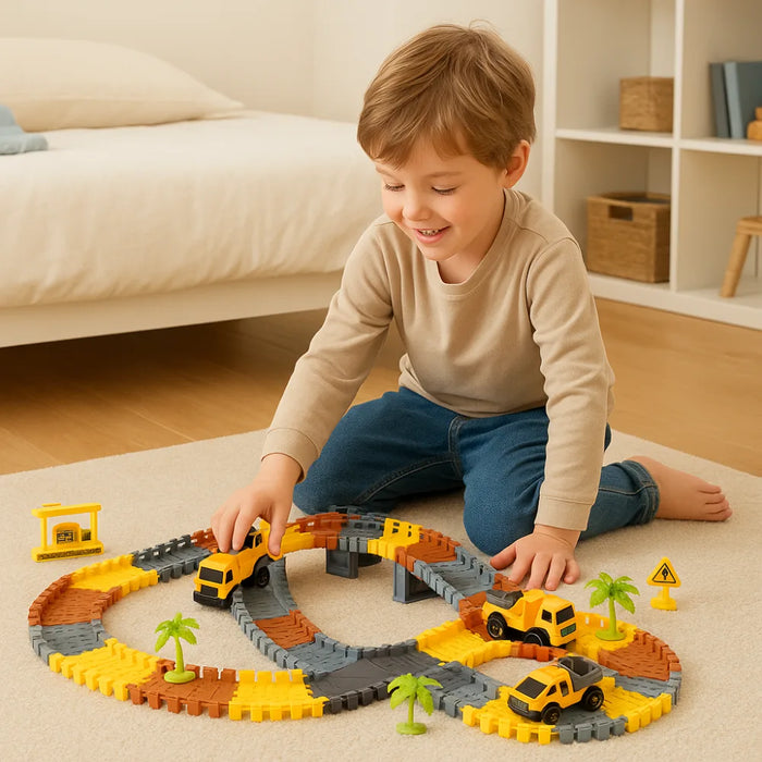 Pista de Carreras Juguete Camion de Construccion 235 Piezas
