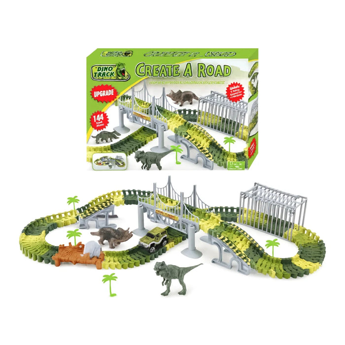 Pista de Carreras Juguete de Dinosaurios Infantil 144 Piezas