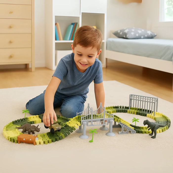 Pista de Carreras Juguete de Dinosaurios Infantil 144 Piezas