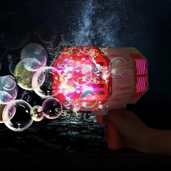 Pistola De Burbujas Bazooka Bubble Gun Juguete Con Luces Led
