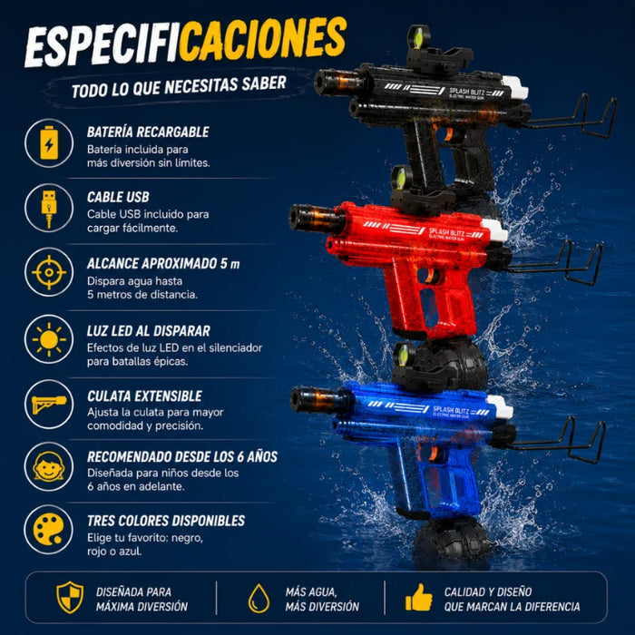 Pistola de Agua Uzi Electrica Automatica Alta Potencia