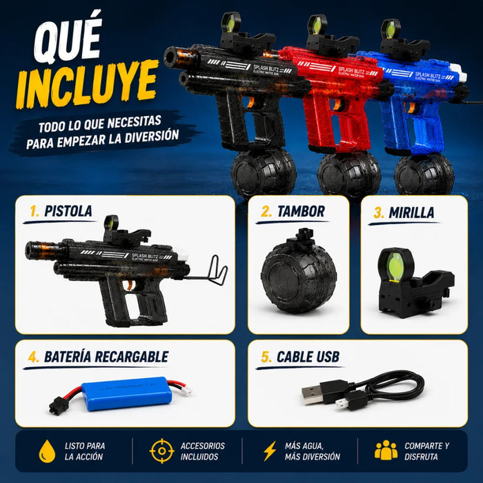 Pistola de Agua Uzi Electrica Automatica Alta Potencia