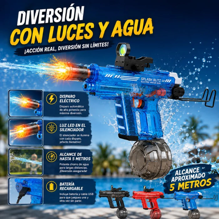 Pistola de Agua Uzi Electrica Automatica Alta Potencia