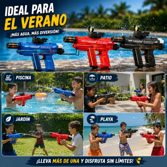 Pistola de Agua Uzi Electrica Automatica Alta Potencia