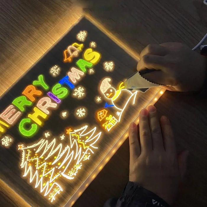 Pizarra Magica Luz Led Acrilica Transparente Para Dibujo