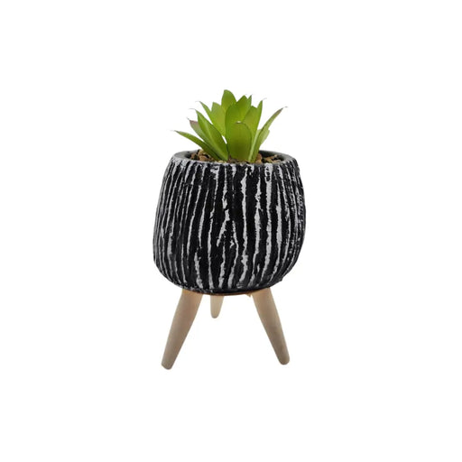 Planta Artificial Macetero Cerámica Con Patitas Plantita N - Fliperex