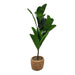 Planta Artificial Macetero De Cemento Naranjo Hojas Verdes - Fliperex