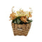 Planta Artificial Macetero Mimbre Flores Amarillas Naranjas