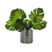 Planta Artificial Monstera Macetero Ceramica Con Diseño - Fliperex