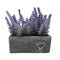Planta Artificial Morada Macetero Ceramica Rectangular Gris