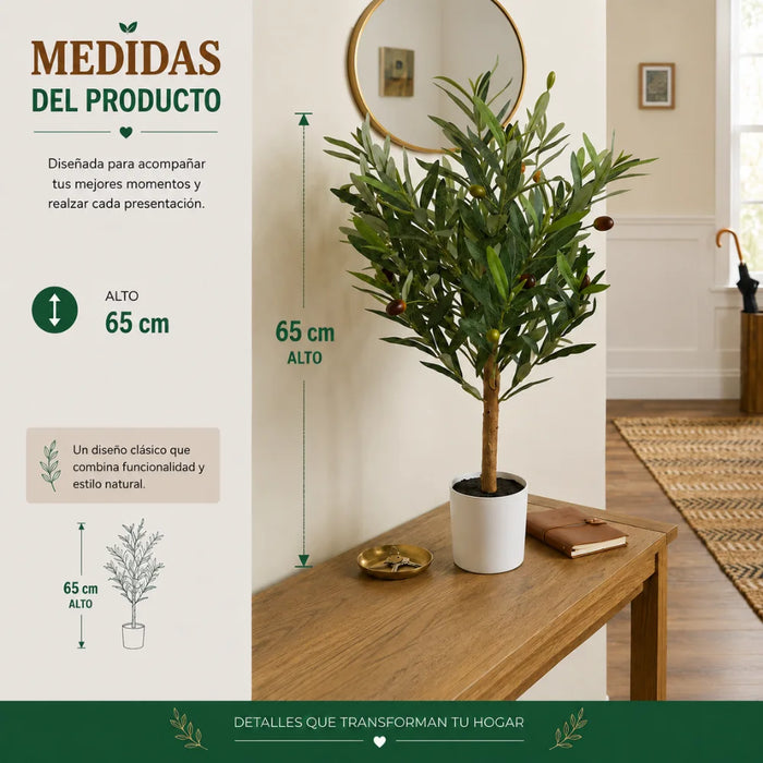Planta Artificial Arbol Olivo Verde Decoracion Hogar Maceta