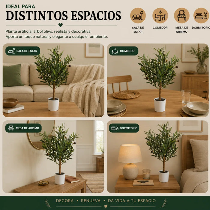 Planta Artificial Arbol Olivo Verde Decoracion Hogar Maceta