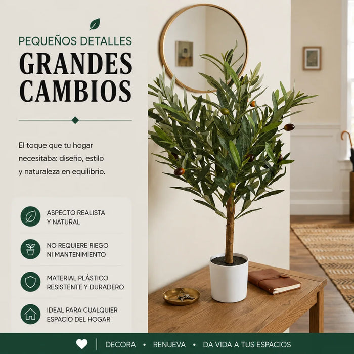 Planta Artificial Arbol Olivo Verde Decoracion Hogar Maceta