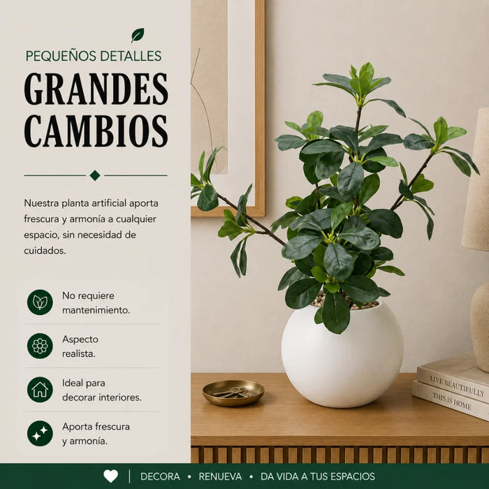 Planta Artificial Ficus Decorativa Maceta Decoracion Hogar