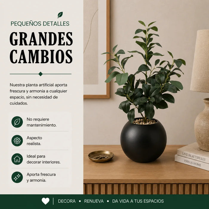 Planta Artificial Ficus Decorativa Maceta Decoracion Hogar