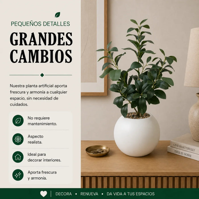 Planta Artificial Ficus Decorativa Maceta Decoracion Hogar