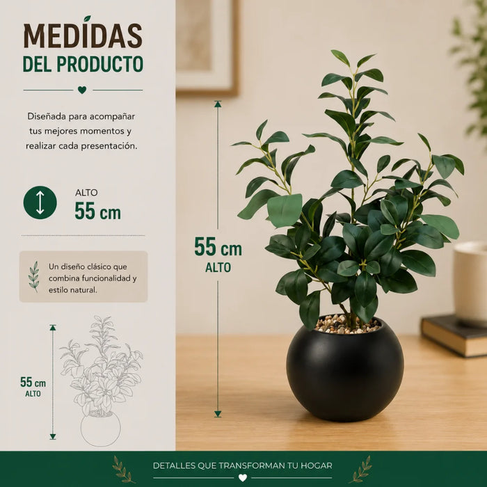 Planta Artificial Ficus Decorativa Maceta Decoracion Hogar