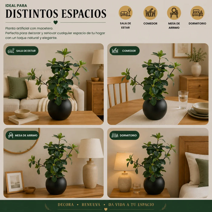 Planta Artificial Ficus Decorativa Maceta Decoracion Hogar