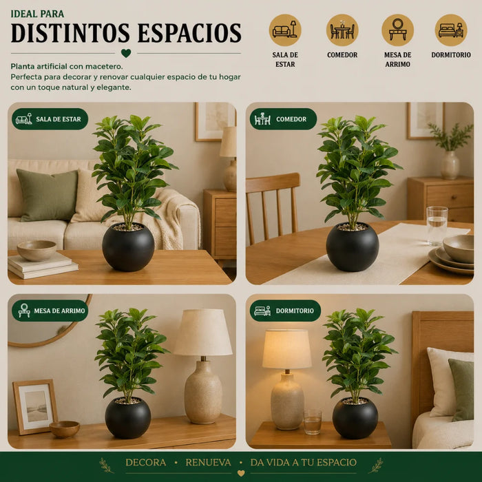 Planta Artificial Ficus Decorativa Maceta Decoracion Hogar