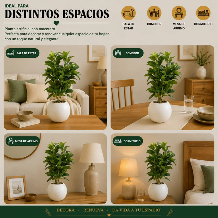Planta Artificial Ficus Decorativa Maceta Decoracion Hogar