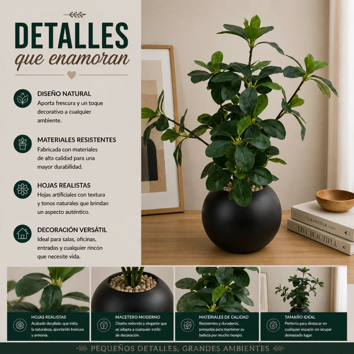 Planta Artificial Ficus Decorativa Maceta Decoracion Hogar