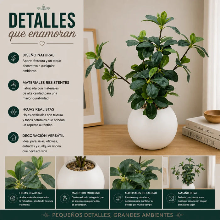 Planta Artificial Ficus Decorativa Maceta Decoracion Hogar